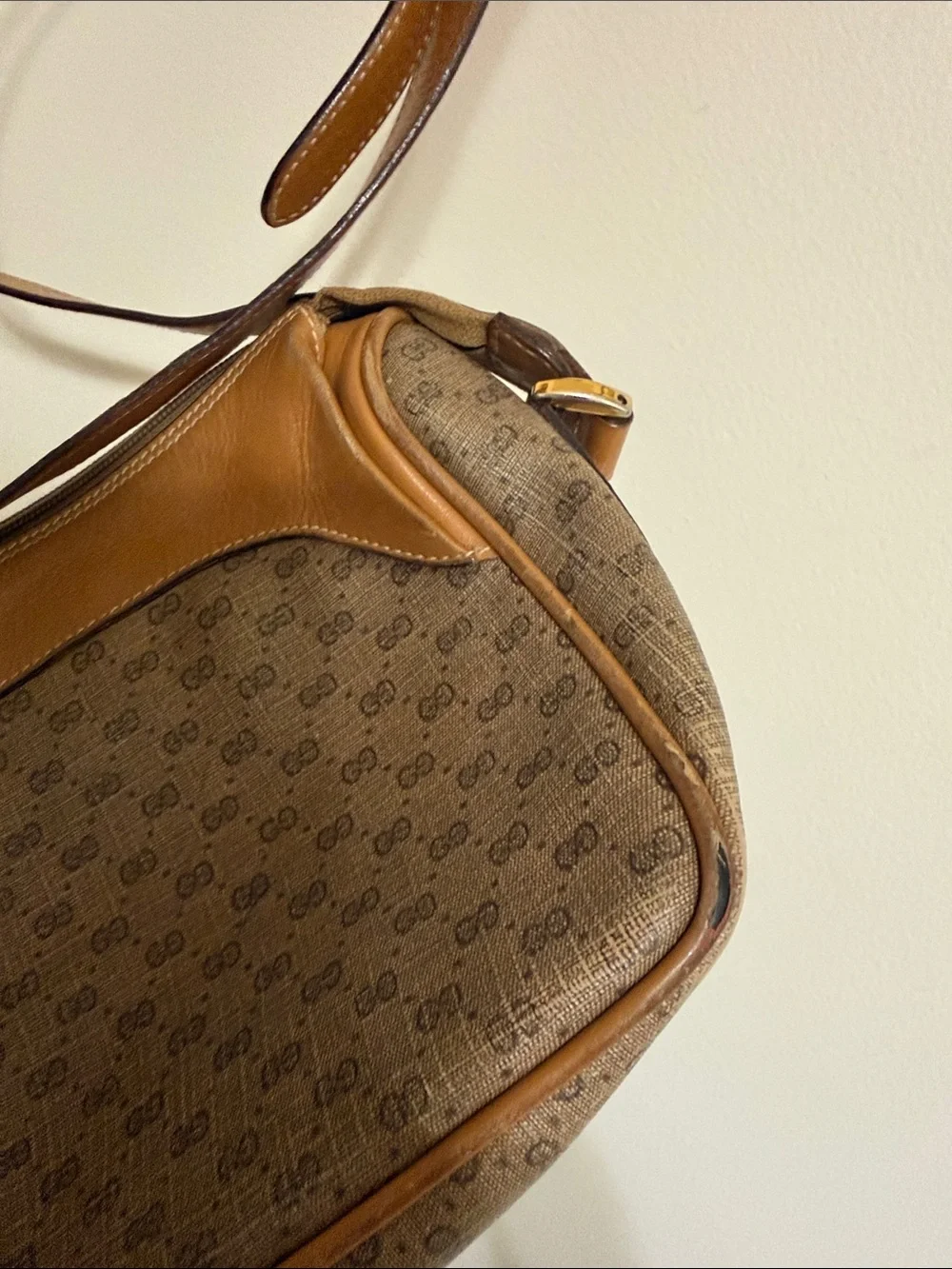 Gucci Tan/Brown Monogram Crossbody Bag